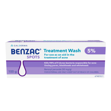 Benzac AC acne treatment wash 5% BPO