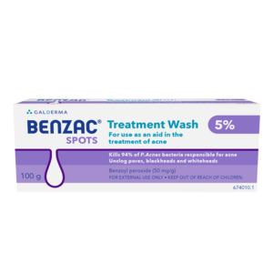 Benzac AC acne treatment wash 5% BPO